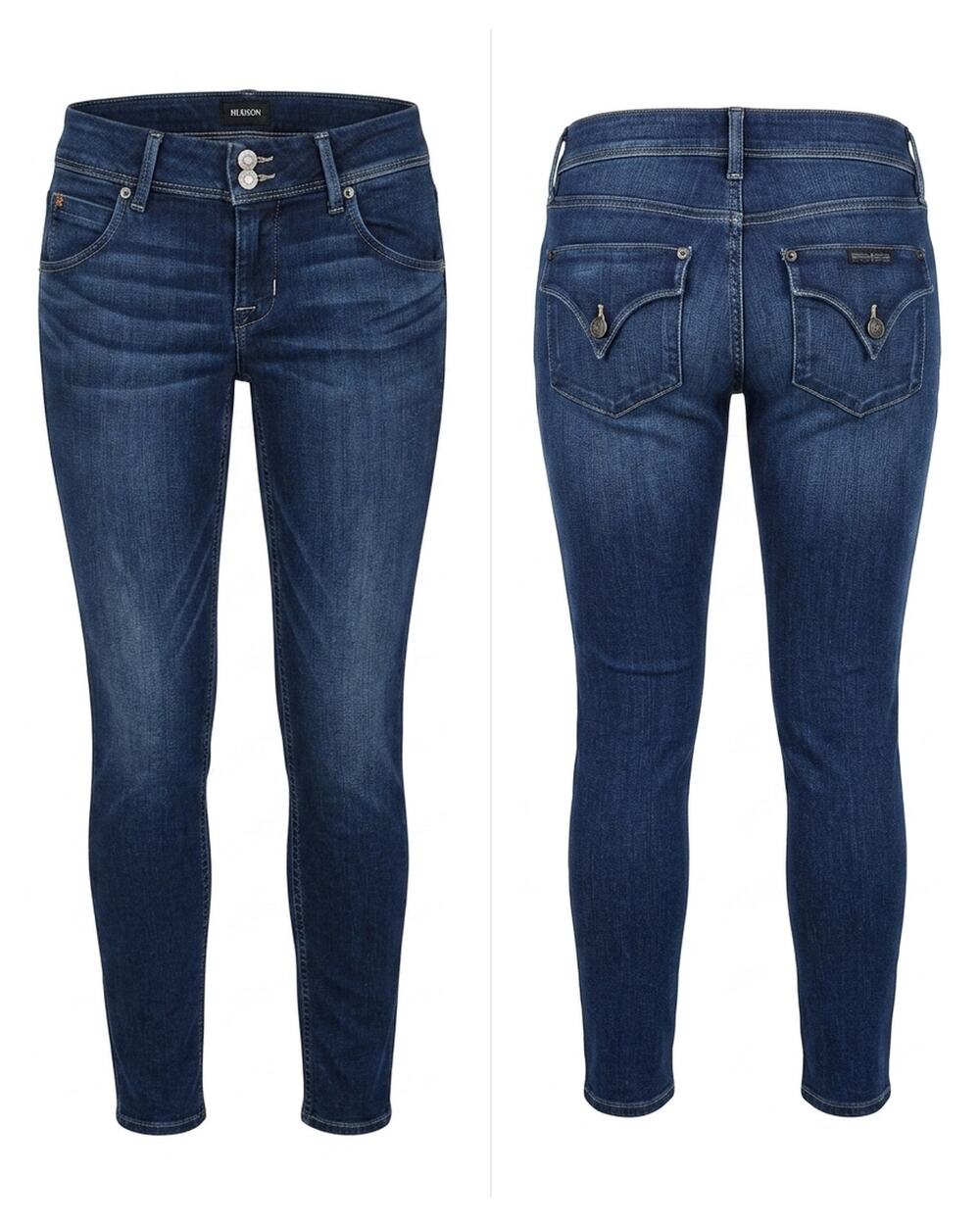 Hudson Dark Wash Blue Double Button Flap Pocket Skinny Jeans Women Size 26